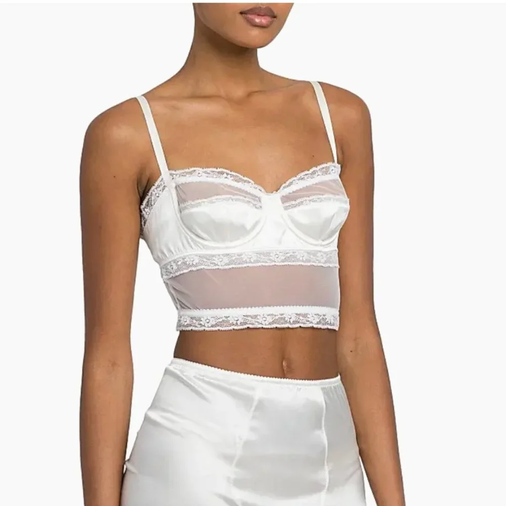 NEW IN Box Dolce & Gabbana Silk blend Lace Bustier Top $945 - Picture 10 of 13